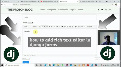 Django Ckeditor How To Add A Rich Text Editor To Django Project Youtube