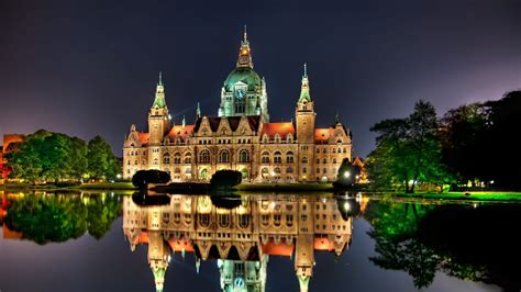Download Wallpaper 1920x1080 Hannover Germany Building Night