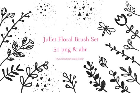 flower doodles floral digital stamp photoshop brush
