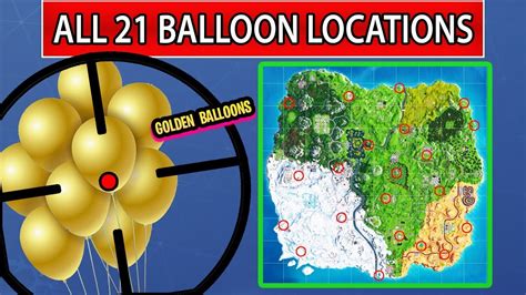 Pop 10 Golden Balloons All Golden Ballon Locations Fortnite Youtube