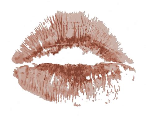 Pink Lips Lápiz Labial Desnudo Beso Abrazos Y Besos Día De San Valentín Vector Premium