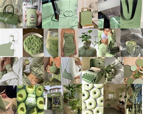 Sage Green Aesthetic Wall Collage Kit Matcha Soft Green Etsy