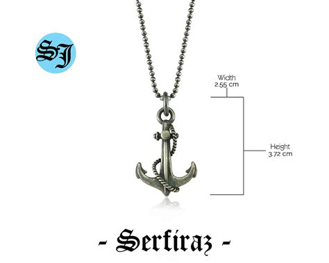 925 Sterling Silver Anchor Rope Necklace Anchor Necklace Men Sailor