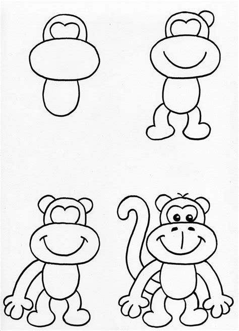 Monkey Drawing Easy Step By Step Easy Drawing Step