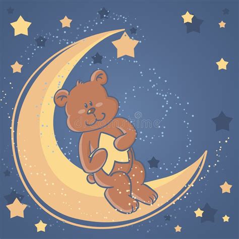 Sweet Dreams Teddy Bear On A Moon Stock Vector Illustration Of Animal