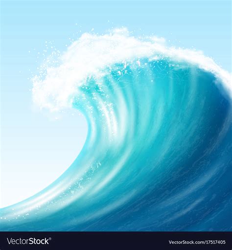 Realistic Sea Big Wave Royalty Free Vector Image