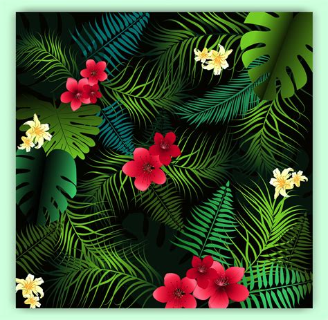 Tropical Floral Seamless Vector Pattern Background 345686 Vector Art At