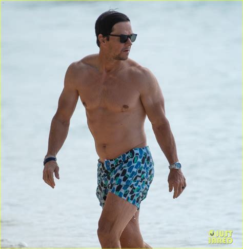 Mark Wahlberg Goes For A Swim During Another Day Of His Barbados