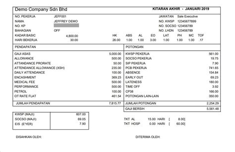 Salary Slip Template Excel Malaysia Simple Template Slip Gaji Payslip Sexiz Pix