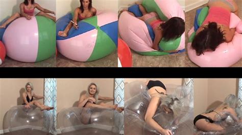Trish Giant Beach Ball Deflate Combo Mp4 Straitjacket Tickling Inflatables