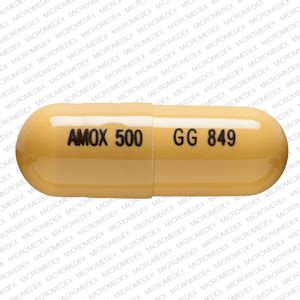 AMOX 500 GG 849 Pill Yellow Capsule Oblong Pill Identifier