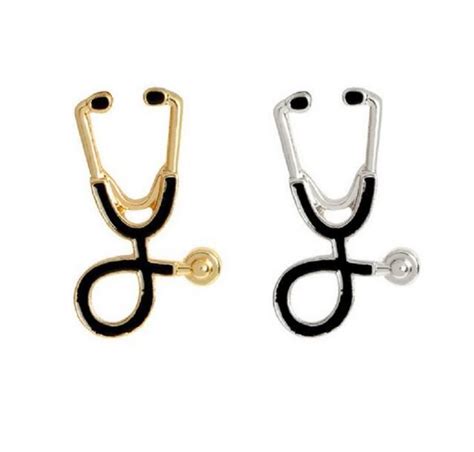 2020 Enamel Stethoscope Brooch Pins Nurse Jewelry Silver And Gold Medical