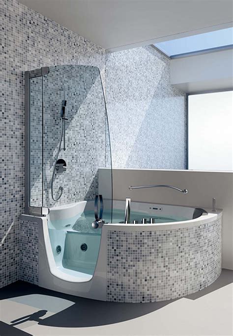 Tub & shower surrounds & walls at menards®. Teuco Corner Whirlpool Shower Integrates Shower With Bathtub