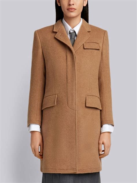 Classic Chesterfield Overcoat In Camel Hair Thom Browne Official