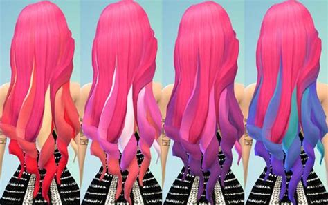 Ohmyglobsims Hair Chalked Ombres Sims 4 Hairs Hot Pink Hair Hair
