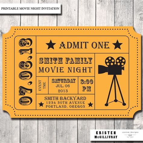 Check out our cinema tickets selection for the very best in unique or custom, handmade pieces from our invitations shops. Blank Movie Ticket Invitation Template - FREE DOWNLOAD - Aashe