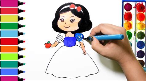 All piece of color includes hex codes. Draw Color Paint Cute Snow White Coloring Pages and Learn ...