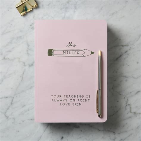 Personalised Gold Foil Teacher Notebook By Posh Totty Designs Creates