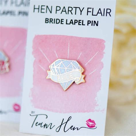 Team Hen Bride Lapel Pin Rose Gold Bride Lapel Pins Hen Night Ideas