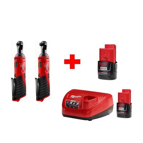 Milwaukee M12 12v Lithium Ion Cordless 1 4 In Ratchet And 3 8 In