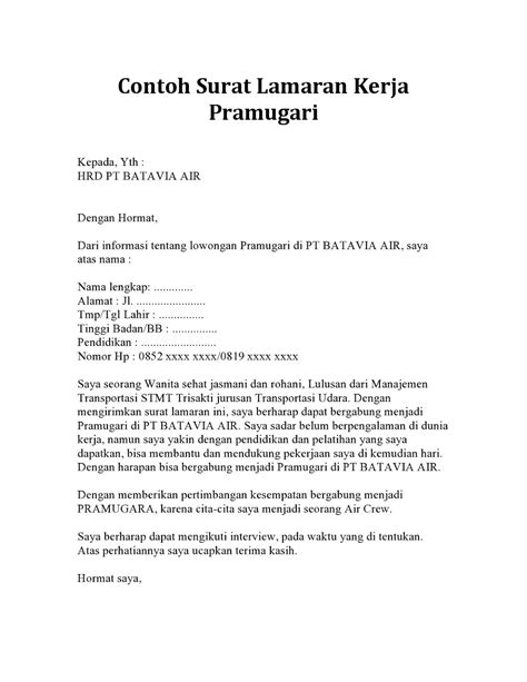 Tersedia dalam bahasa indonesia dan bahasa inggris. Contoh Surat Lamaran Kerja Untuk Customer Service Bahasa ...