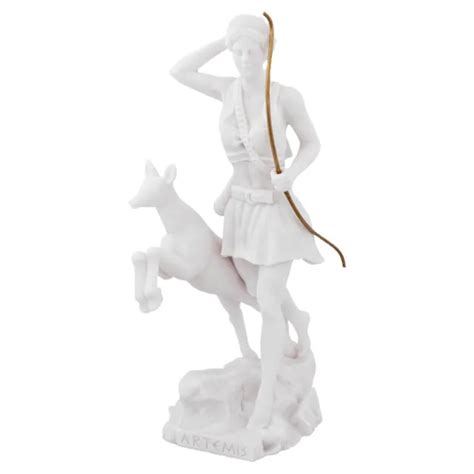 Artemis Diana Greek Roman Goddess Statue Sculpture Figure Pure White