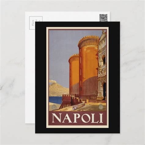 Vintage Retro Napoli Italy Italian Travel Tourism Postcard Zazzle