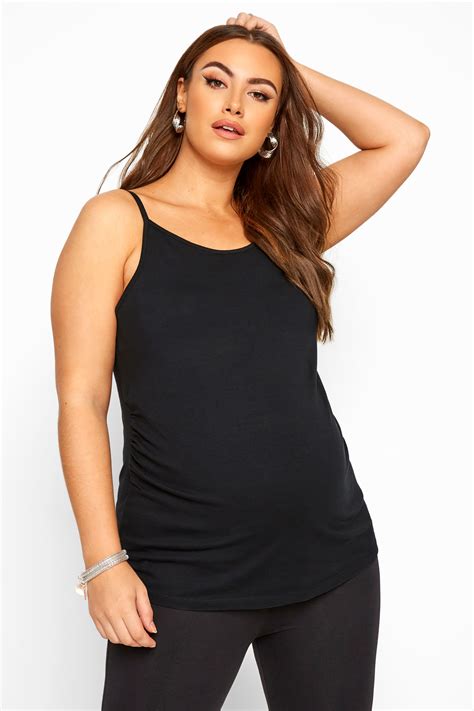 Bump It Up Maternity Black Camisole With Secret Support Plus Size 16 To