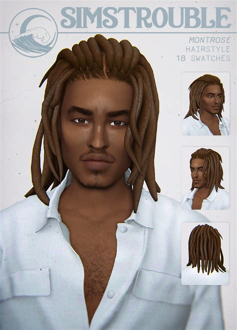 Source Tumblr Male Hair Ethnic Hair Medium Locs Bgc Sims 4