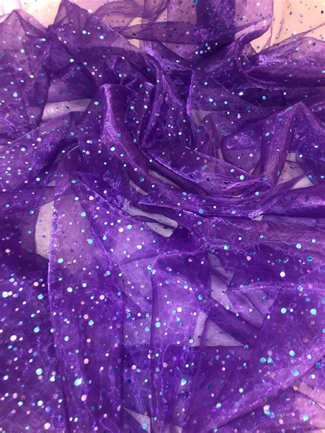 Dark Purple Hologram Organza Fabric Fabric Product Information 1 Mtr