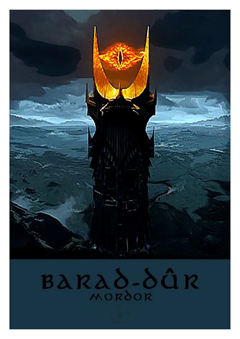 Barad Dûr Eye Of Sauron Lord Of The Rings Poster Jrr Tolkien Etsy