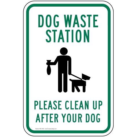Vertical Sign Dog Waste Station Please Clean Up After Your Dog