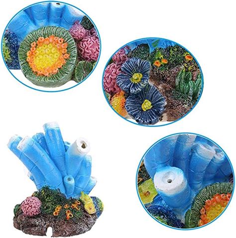 Buy Senlinlv Aquarium Air Bubbler Decoration Blue Coral Starfish Oxygen