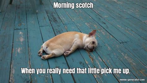 morning scotch when you really need that little pick me up meme generator