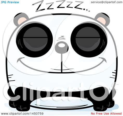 Clipart Graphic Of A Cartoon Sleeping Panda Character Mascot Royalty