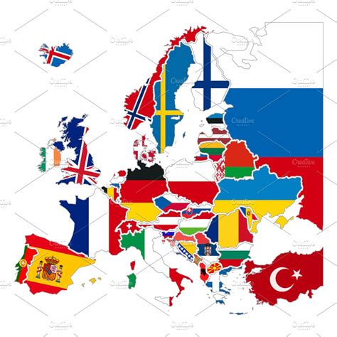 Countries In Europe Printable Flags With Capital Cities And Location Images