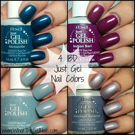 Swatches Of 4 Ibd Just Gel Nail Colors That Are Perfect For Winter Ibd