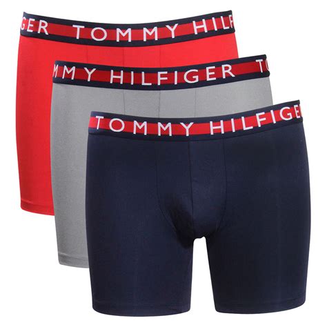 Tommy Hilfiger Mens Micro Rib Underwear 3 Pack Boxer Briefs Mahogany