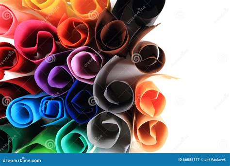Color Paper Rolls Stock Image Image Of Colored Beautiful 66085177