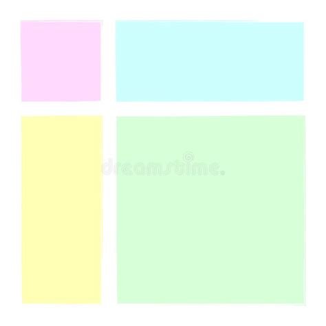 Pastel Colored Squares Colorful Abstract Texture Watercolor Style Set