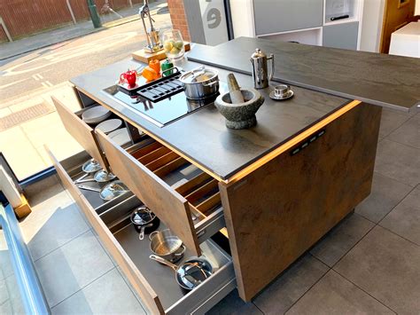 Stainless steel kitchen cabinet suihe stainless steel tool cabinet stainless steel outdoor kitchen cabinets steel cabinet stainless steel cabinets. Ex Display Nolte Ferro Corten Steel Metallic Island with ...