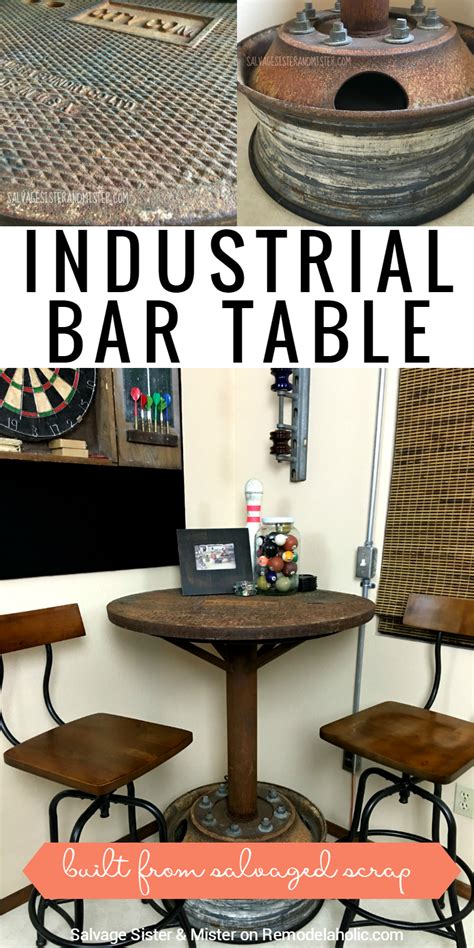 The diy dining table is a popular woodworking project because a table can be a very simple design. Remodelaholic | Salvaged DIY Industrial Bar Table