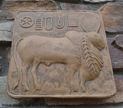 Indus Valley Bull Ox Sculpture Wall Plaque Mohenjo Daro Seal Pashupati