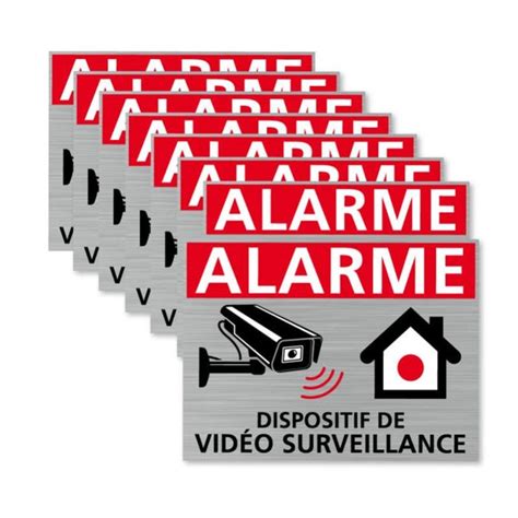 Autocollants Vidéo Surveillance Dispositif Sous Vidéo Surveillance Lot De 8 Adhésifs 150 X 90