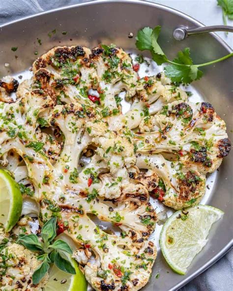 Chimichurri Grilled Cauliflower Steaks Recipe Healthy Fitness Meals