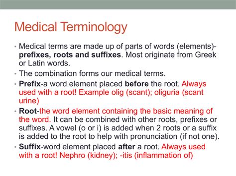 Medical Terminology Slideshow