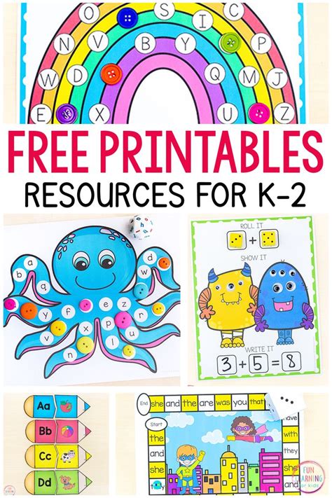 The Free Printables For K 2 Are Great For Learning Numbers And Colors