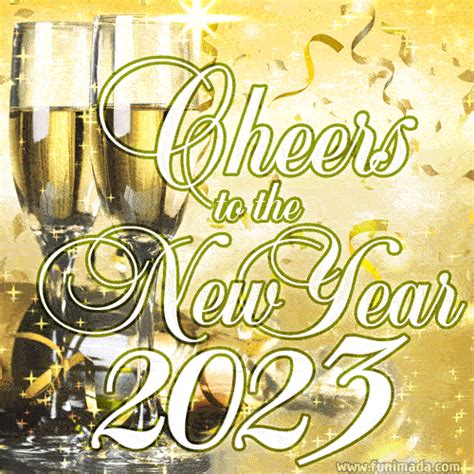 cheers to the new year 2023 glitter greeting
