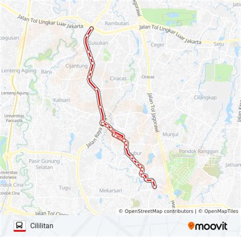 T Route Schedules Stops Maps Cililitan Updated