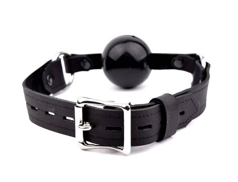 Bondage Leather Ball Gag Ballgag Black Premium Quality Etsy Uk
